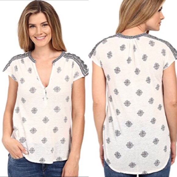 Lucky Brand Tops - Lucky Brand Embroidered Henley